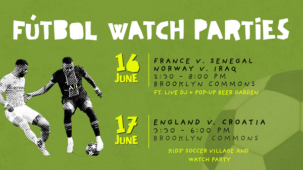 Soccer watch parties in Downtown Brooklyn in June 2026